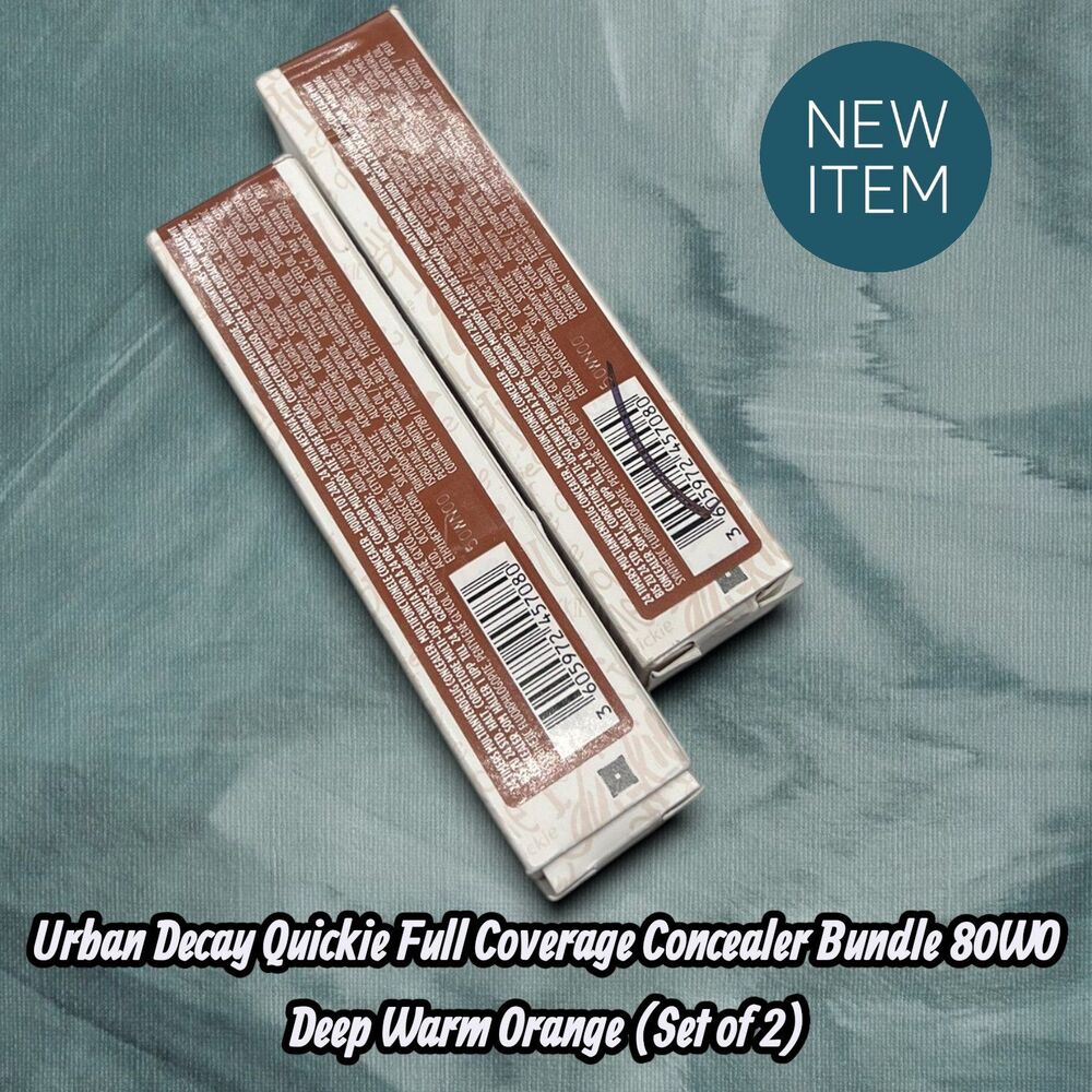 New Urban Decay Quickie Full Coverage Concealer Bundle 80WO Deep Warm Orange (Se - Picture 4 of 9